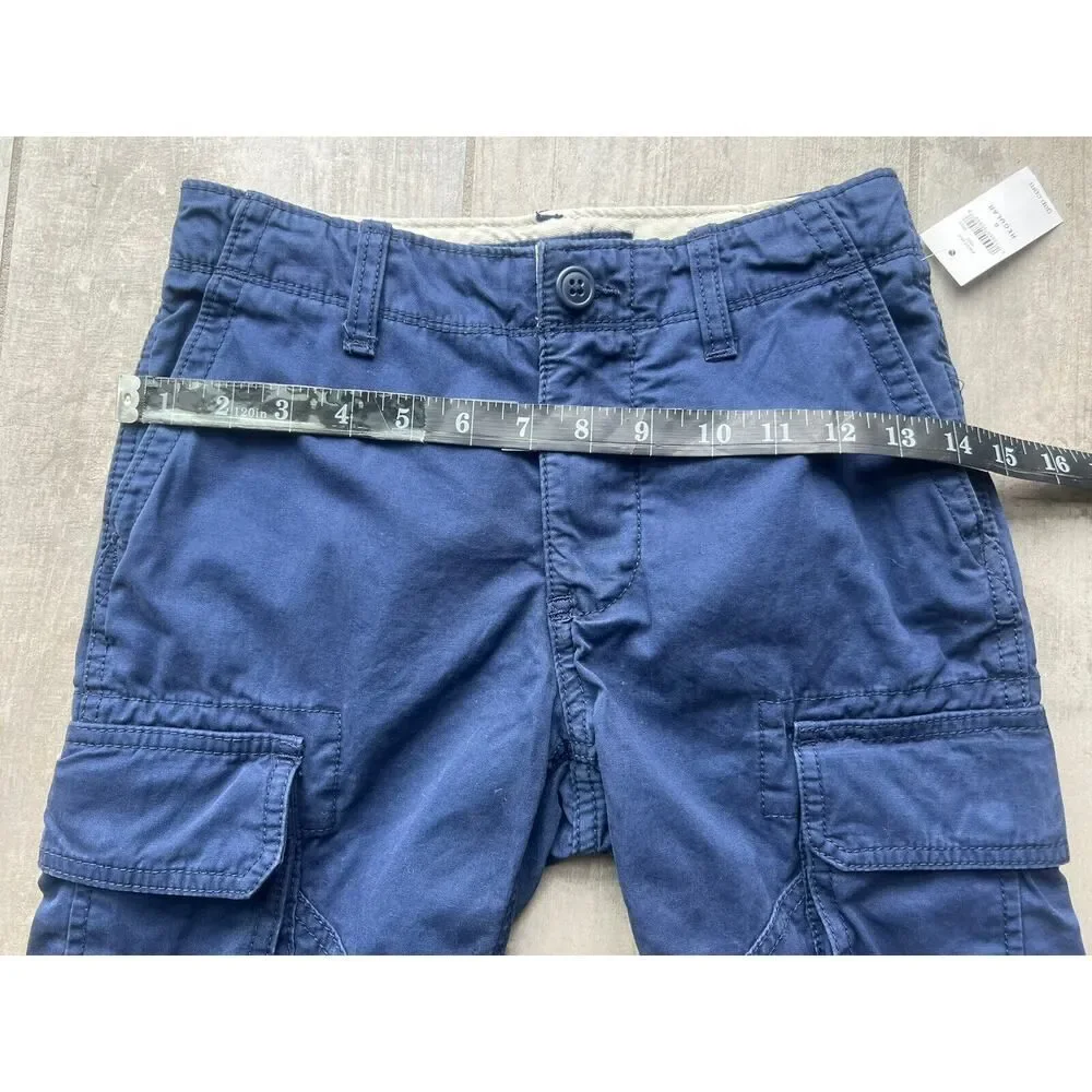 GAP Kids Boys Ranger Cargo Chino Shorts NEW Casual Cotton NAVY 8 Regular